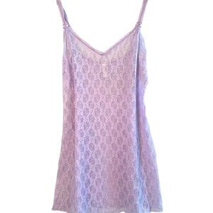 B.Tempted Sheer Lavender Lace Chemise - size XL